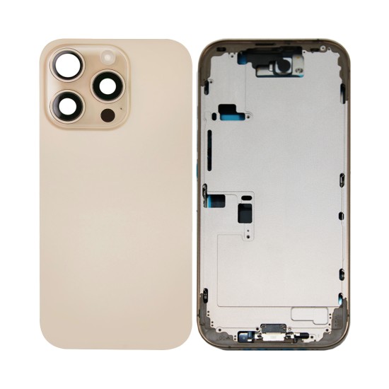 Tampa Traseira+Frame+Flex Apple iPhone 16 Pro com Wireless Charge+Flashlight Flex Titânio Deserto